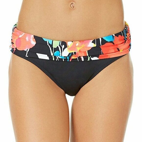 Anne Cole Multicolor Foldover Mid Rise Swim Bottom - Picture 1 of 5